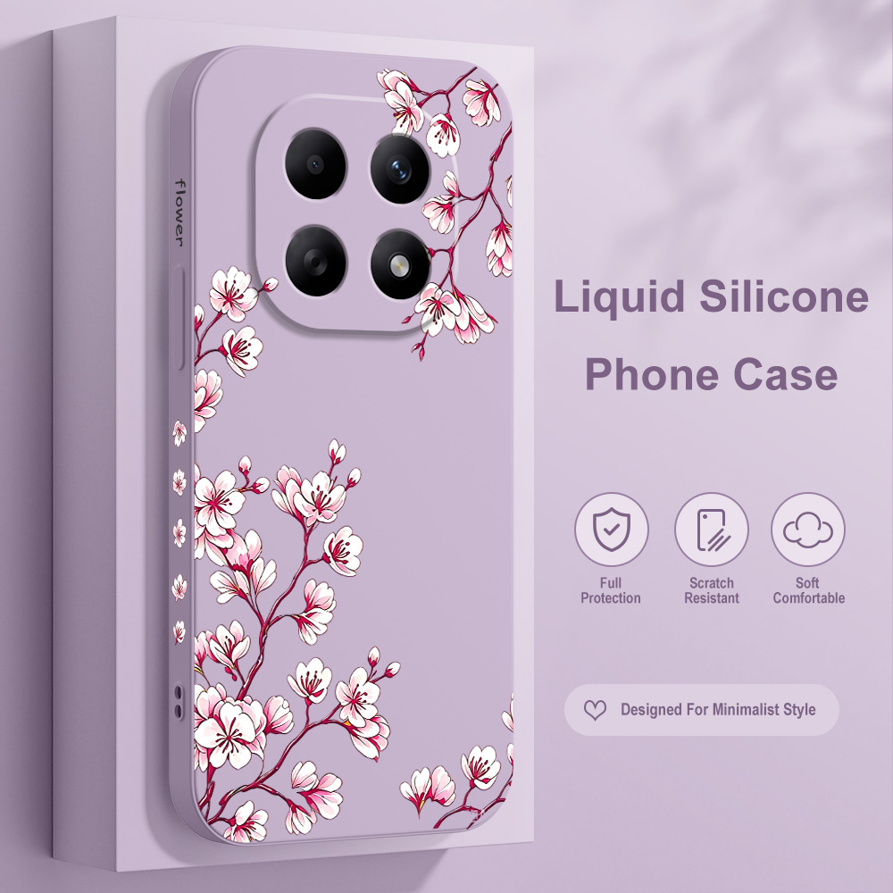 Xiaomi Redmi Note 14 - غطاء هاتف بتصميم أزهار الساكورا لهواتف