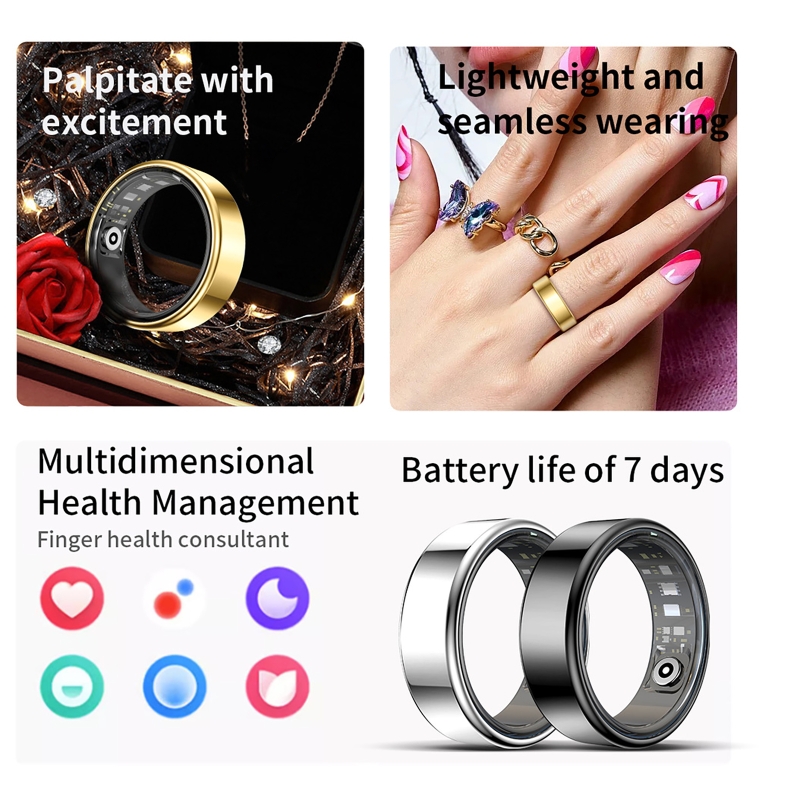 خاتم ذكي R09 للرجال والنساء مع - مراجعة Temperature Ring Skin وسعره